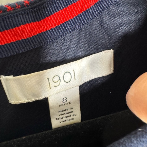 1901 womens 8 plaid red ruffle hem short sleeve dress holiday academia office - Picture 7 of 9